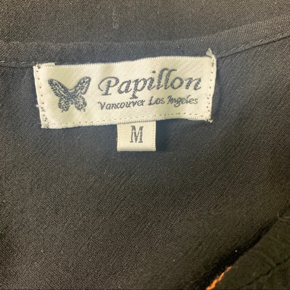 Papillon butterfly embroidered boho top - Picture 8 of 9